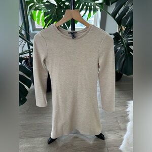 Beige Ribbed Knit Sweater Dress girls size9/10 Forever 21